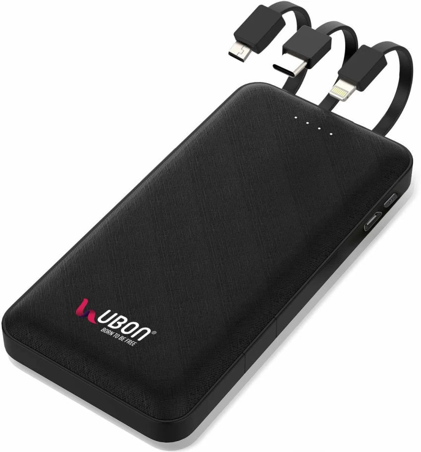 UBON PB-10025 10000mAh Li-Polymer Power Bank with inbuilt Type C / V8 / iPhone Jack